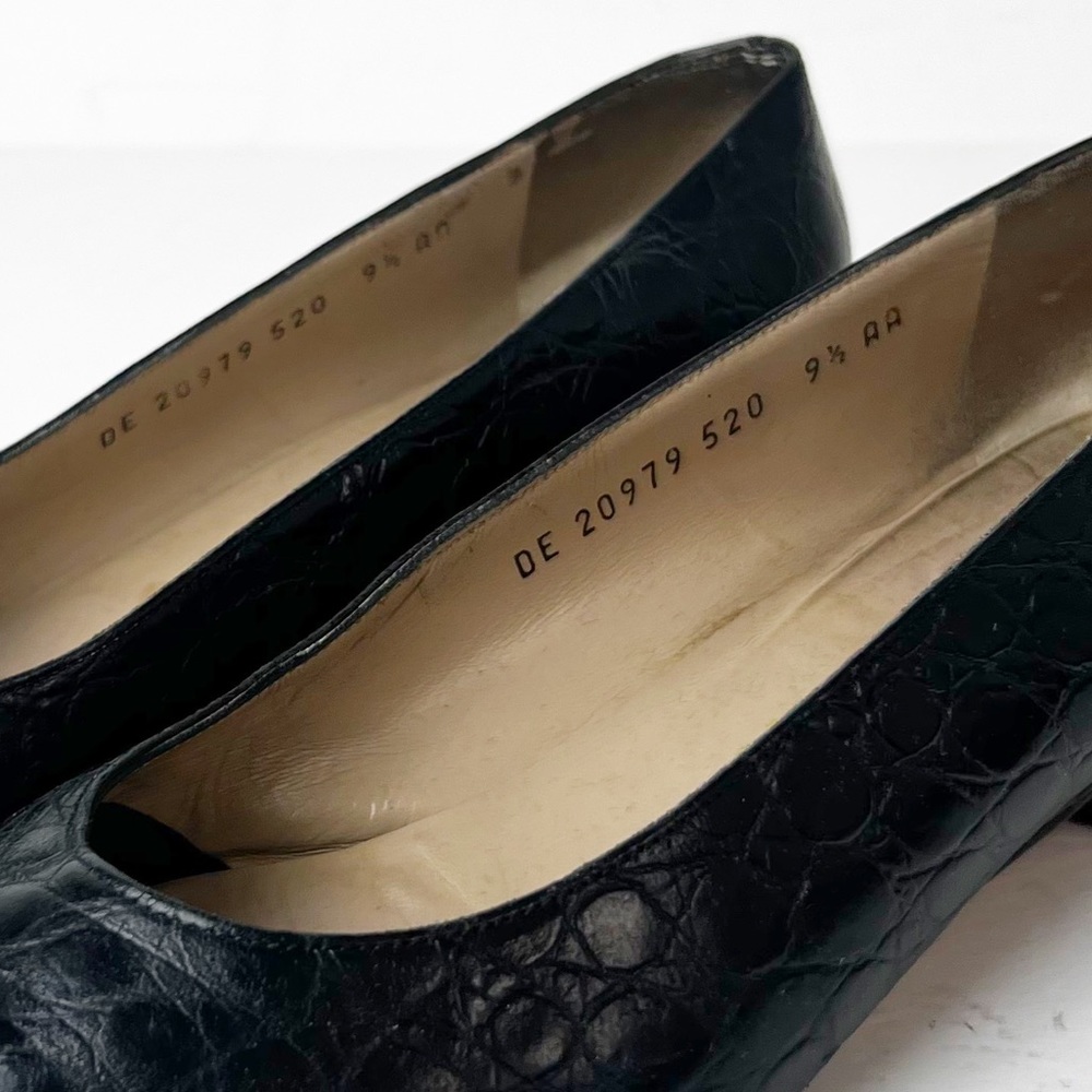 SZ 9.5 AA Salvatore Ferragamo Vintage Black Pumps - Picture 7 of 7